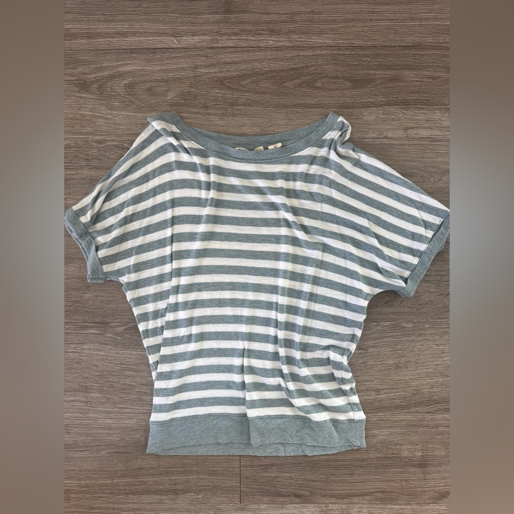 Christian Siriano Size XS Stripped Gray Shirt
